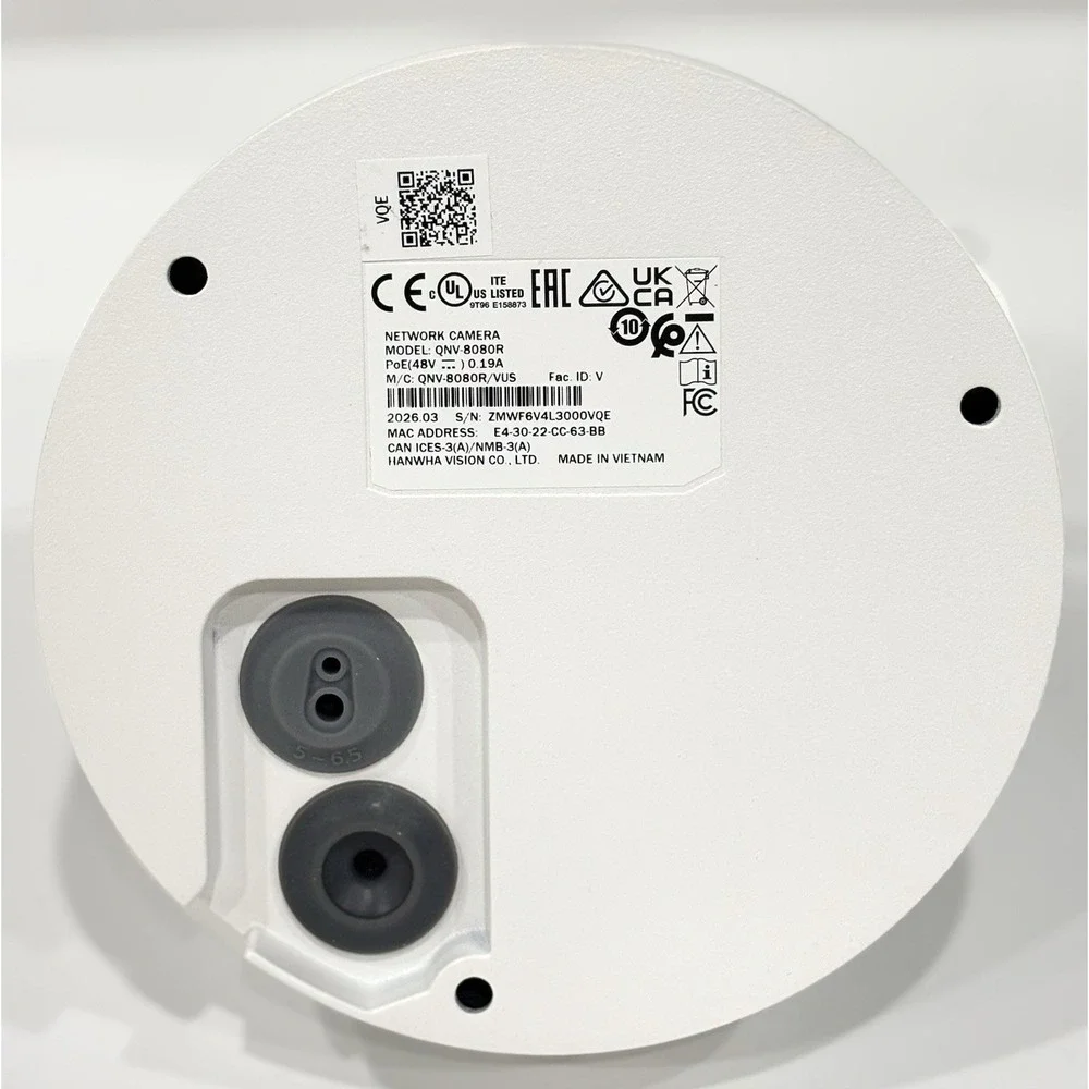 Hanwha Vision QNV-8080R 5MP PoE Network Dome Camera IP66 IK10 Open Box